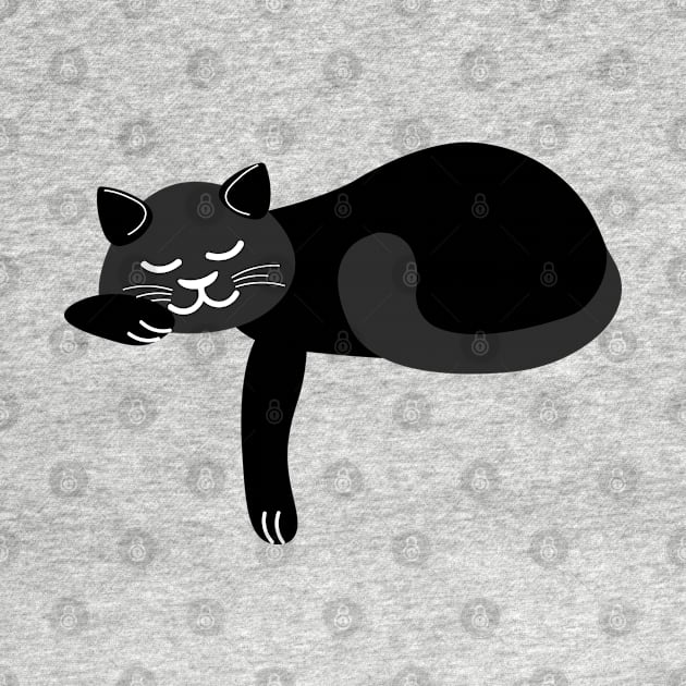 Cute Kitten Gift Idea | Sleepy Black Cat by Fluffy-Vectors